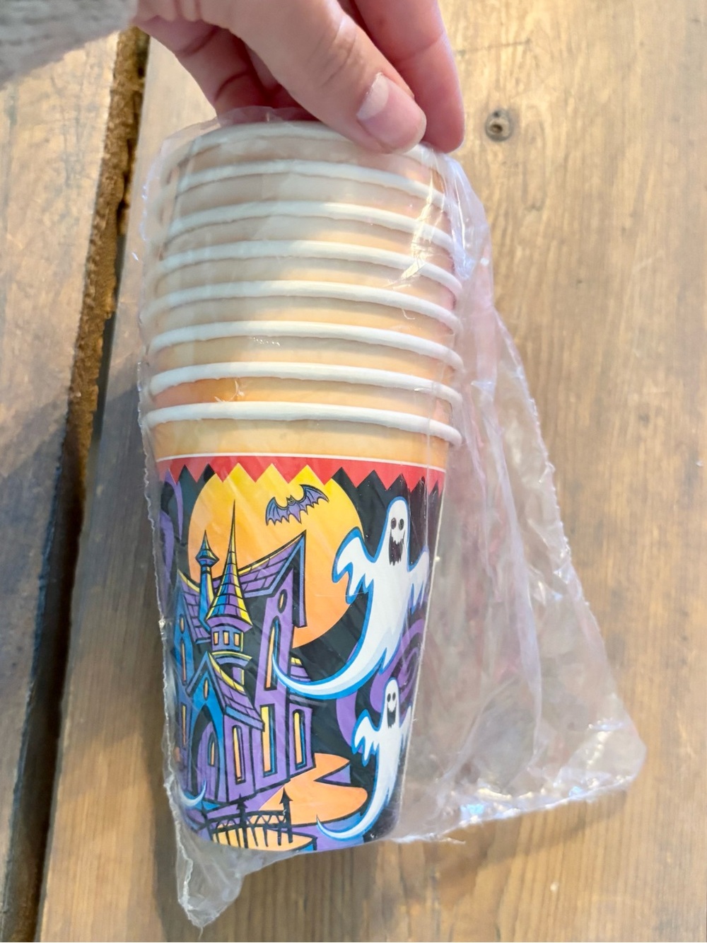 Halloween Haunted House Ghost Paper Party Cups VINTAGE